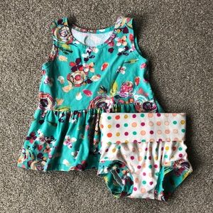 Gigi & Max peplum with bloomers set Sz 18mo